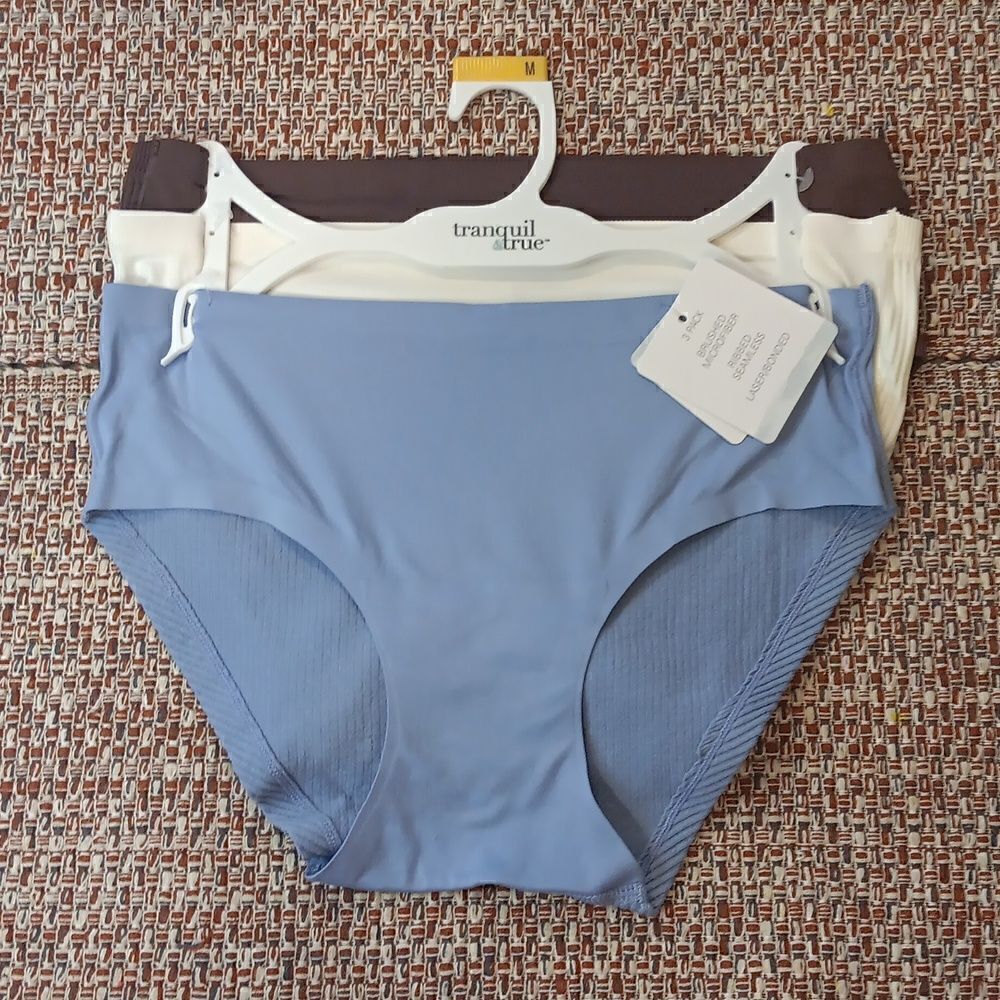 New T&T 3 Hipster Brushed Microfiber Ribbed‎ Seamless Laser Bonded Panties
